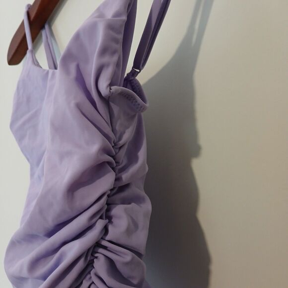 PacSun Eco Purple Destiny Shirred One Piece Swimsuit Sz S Girly Beach Pool Lake - Picture 5 of 6